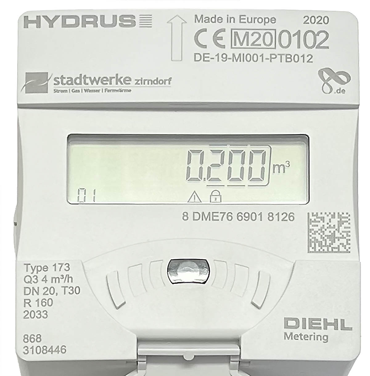 Das Display des Hydrus 2.0 - Typ 173