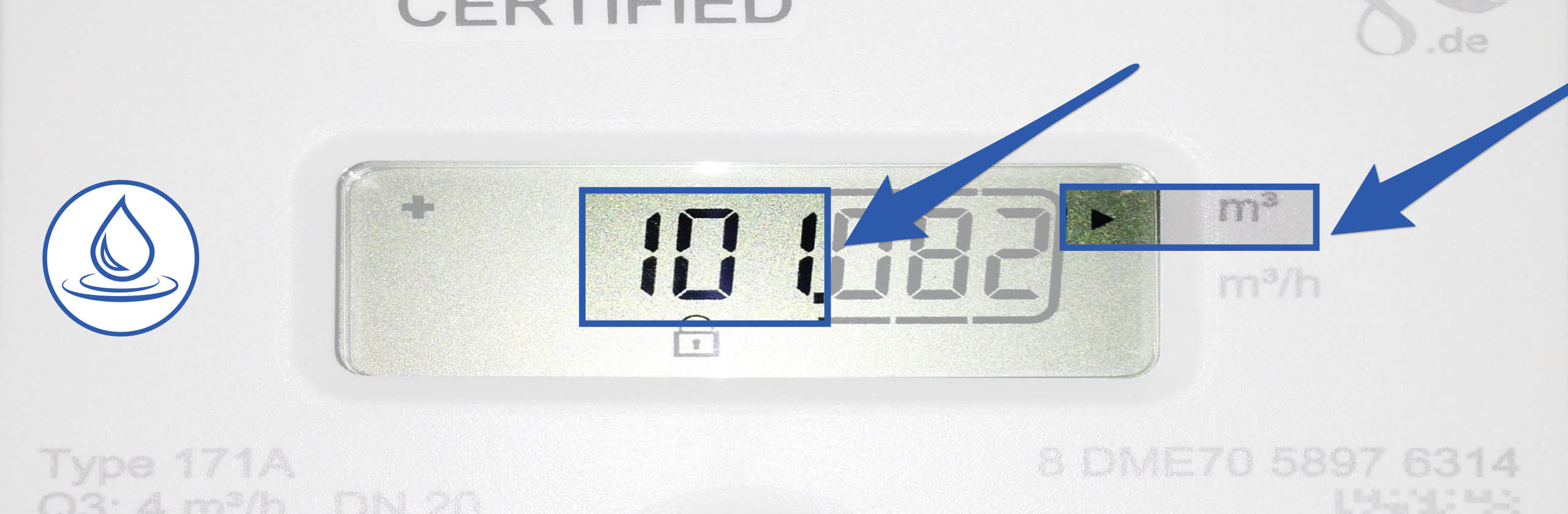 Kopfzeilenbild, dekorativer Zweck - Zählerstand Wasser